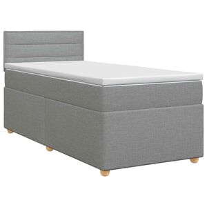 vidaXL Boxspringbed met matras Lichtgrijs 90 x 190 cm Stof
