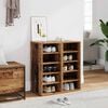 vidaXL Schoenenkasten 2 st 32x35x70 cm bewerkt hout oud houtkleurig