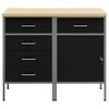 vidaXL Werk kast met lade 2 pcs Zwart en Grijs 75 x 45 x 85 cm