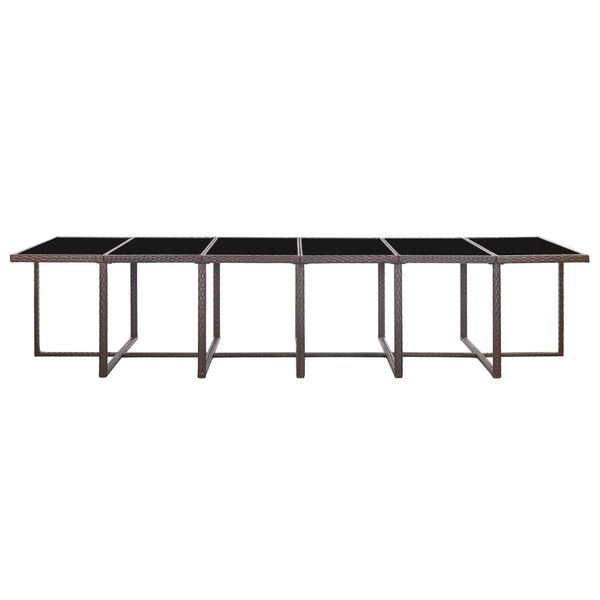 vidaXL 17-delige Tuinset met kussens poly rattan bruin