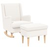 vidaXL Fauteuil met Voetenbank 2 st Cr&egrave;mekleurig Boucl&eacute;