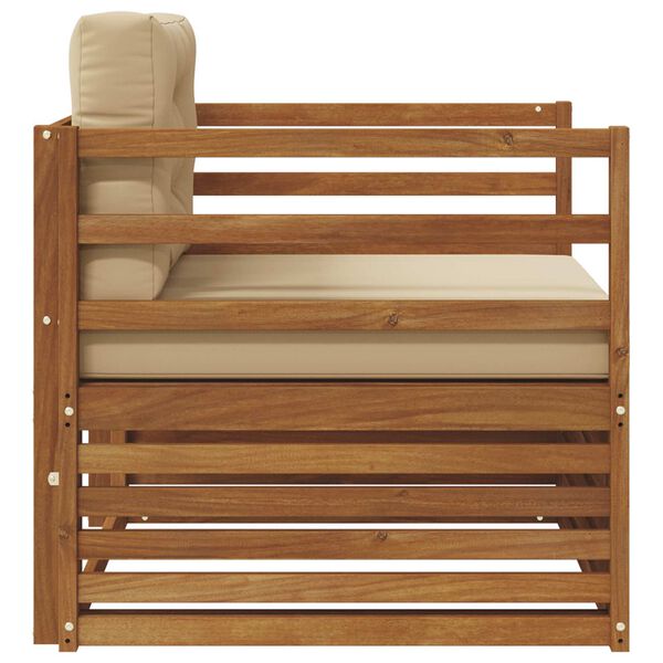 vidaXL Buiten bankenset Massief Acaciahout en Polyester Naturel