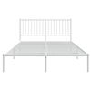 vidaXL Bedframe met hoofdbord metaal wit 140x200 cm