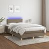 vidaXL Boxspring met matras en LED stof taupe 120x190 cm