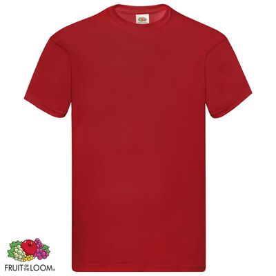 Fruit of the Loom T-shirts Original 5 st L katoen rood