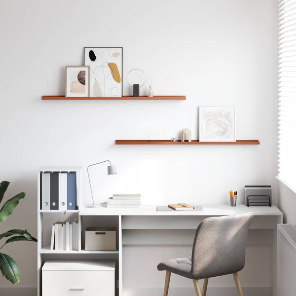 vidaXL Wandplank met plank 2 pcs Rood 115 x 9 x 3 cm Bewerkt hout