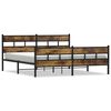 vidaXL Bedframe zonder matras metaal gerookt eikenkleurig 200x200 cm
