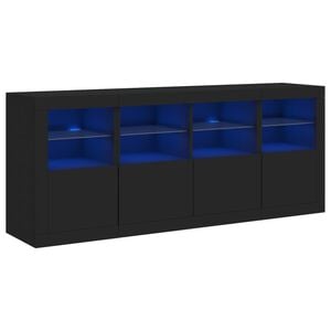 vidaXL Dressoir met LED-verlichting 162x37x67 cm zwart