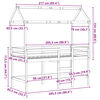vidaXL Halfhoogslaper met ladder en bedhuis grenenhout wit 80x200 cm