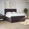 vidaXL Boxspring met matras stof donkerbruin 200x200 cm