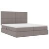 vidaXL Bed met LED-striplichten met hoofdeinde Taupe 180 x 200 cm Stof
