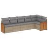vidaXL 6-delige Loungeset met kussens poly rattan beige