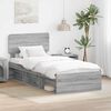 vidaXL Bedframe Grijs Sonoma 100 x 200 cm Massief grenenhout
