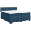 vidaXL Boxspring met matras fluweel donkerblauw 200x200 cm