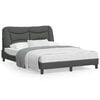 vidaXL Bedframe zonder matras "Hvar" stof donkergrijs 137x190 cm