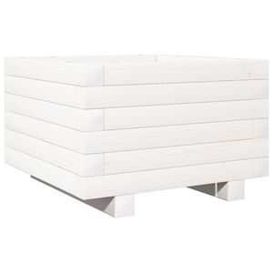vidaXL Plantenbak 40x40x26,5 cm massief grenenhout wit