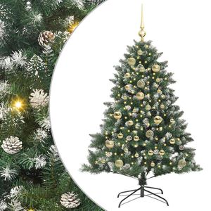 vidaXL Kunstkerstboom met 150 LED Groen 120 cm PVC en Plastic en Staal