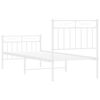 vidaXL Bedframe met hoofd- en voeteneinde metaal wit 75x190 cm
