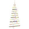 vidaXL Hangende Kerstboom 90 cm 30 LED's Meerkleurig Massief essenhout