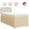 vidaXL Boxspring met matras stof cr&egrave;mekleurig 90x200 cm