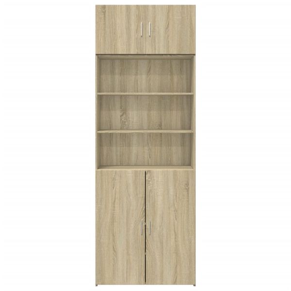vidaXL Opbergkast 80x42,5x225 cm bewerkt hout sonoma eikenkleurig