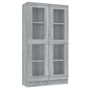 vidaXL Vitrinekast 82,5x30,5x150 cm bewerkt hout grijs sonoma eiken