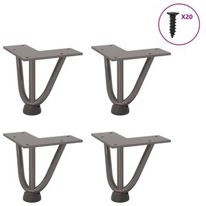 vidaXL Haarnadelpoten voor Salontafel 4 st 10 cm massief staal naturel