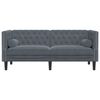 vidaXL Tweezitsbank Chesterfield-stijl en bolsters fluweel donkergrijs