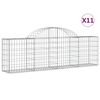 vidaXL Schanskorven 11 st gewelfd 200x30x60/80 cm gegalvaniseerd ijzer