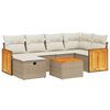 vidaXL 6-delige Loungeset met kussens poly rattan beige