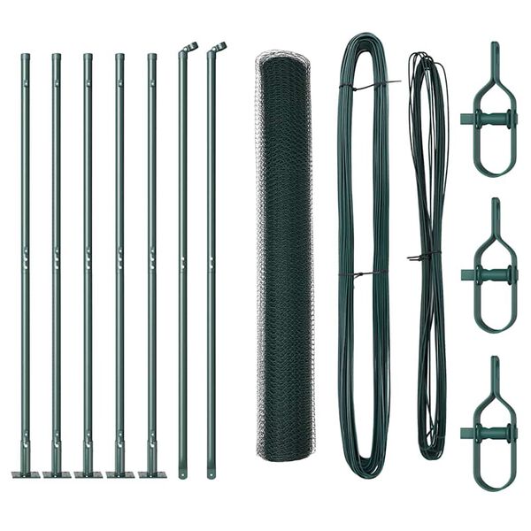 vidaXL Afrasteringspaal Groen 10 x 0,8 m (25 mm gaas) Staal en PVC