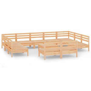 vidaXL 12-delige Loungeset massief grenenhout