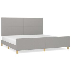vidaXL Bedframe zonder matras stof lichtgrijs 200x200 cm