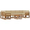 vidaXL Buiten bankenset met kussen 8 pcs Natuurlijk en Beige Polyester