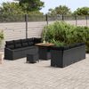 vidaXL Tuin Sofa Set met kussen met opslag met kussen 11 pcs Zwart
