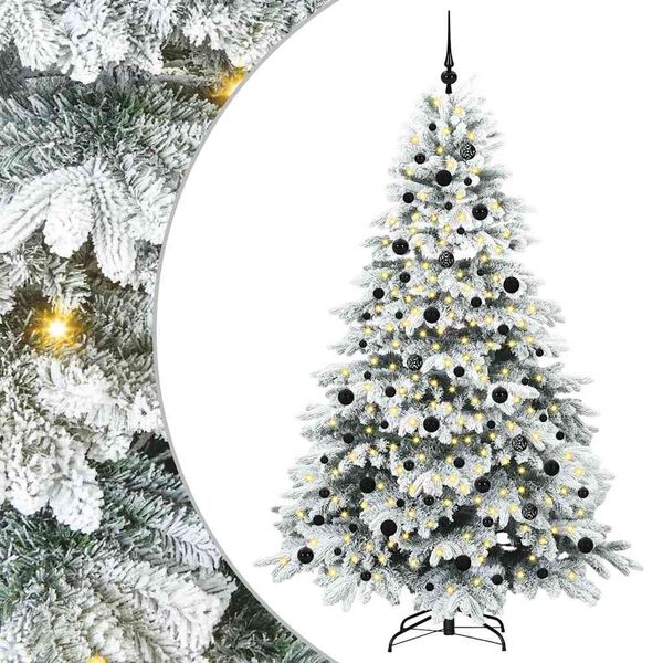 vidaXL Kunstkerstboom met 300 LED met standaard Wit 210 cm PE en PVC