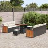 vidaXL Tuin Sofa Set 10 pcs Zwart en Crème poly rattan