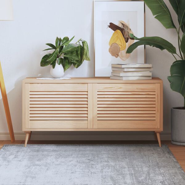 vidaXL Kastdeuren met lamellen 2 st 39,5x59,4 cm massief grenenhout