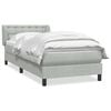 vidaXL Boxspring met matras fluweel lichtgrijs 80x210 cm