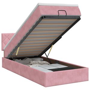vidaXL Ottoman bed met matras met hoofdeinde Roze 80 x 200 cm Fluweel