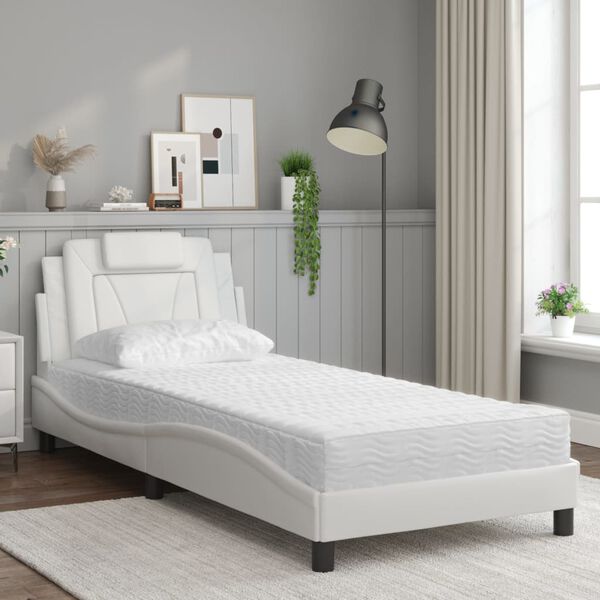 vidaXL Bed "Viana" met matras kunstleer wit 80x200 cm