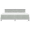 vidaXL Boxspringbed met matras Lichtgrijs 200 x 200 cm Fluweel
