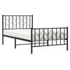 vidaXL Bedframe met hoofd- en voeteneinde metaal zwart 100x190 cm