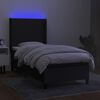 vidaXL Boxspring met matras en LED stof zwart 90x200 cm