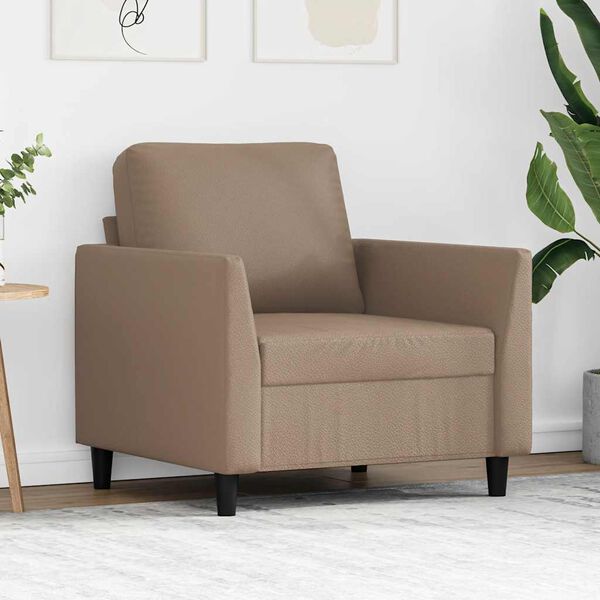 vidaXL Fauteuil 60 cm kunstleer cappuccinokleurig
