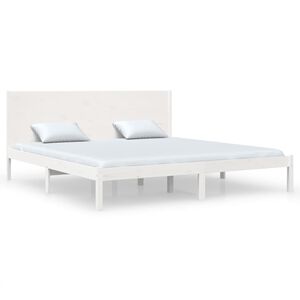 vidaXL Bedframe zonder matras massief grenenhout wit 200x200 cm