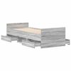 vidaXL Bedframe met hoofd- en voeteneinde grijs sonoma eiken 90x190 cm