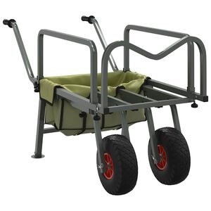 vidaXL Viskar met 2 wielen gepoedercoat staal groen