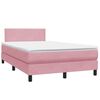 vidaXL Boxspring met matras fluweel roze 120x210 cm