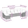 vidaXL Tuin Sofa Set met kussen 7 pcs Zwart Poly riet